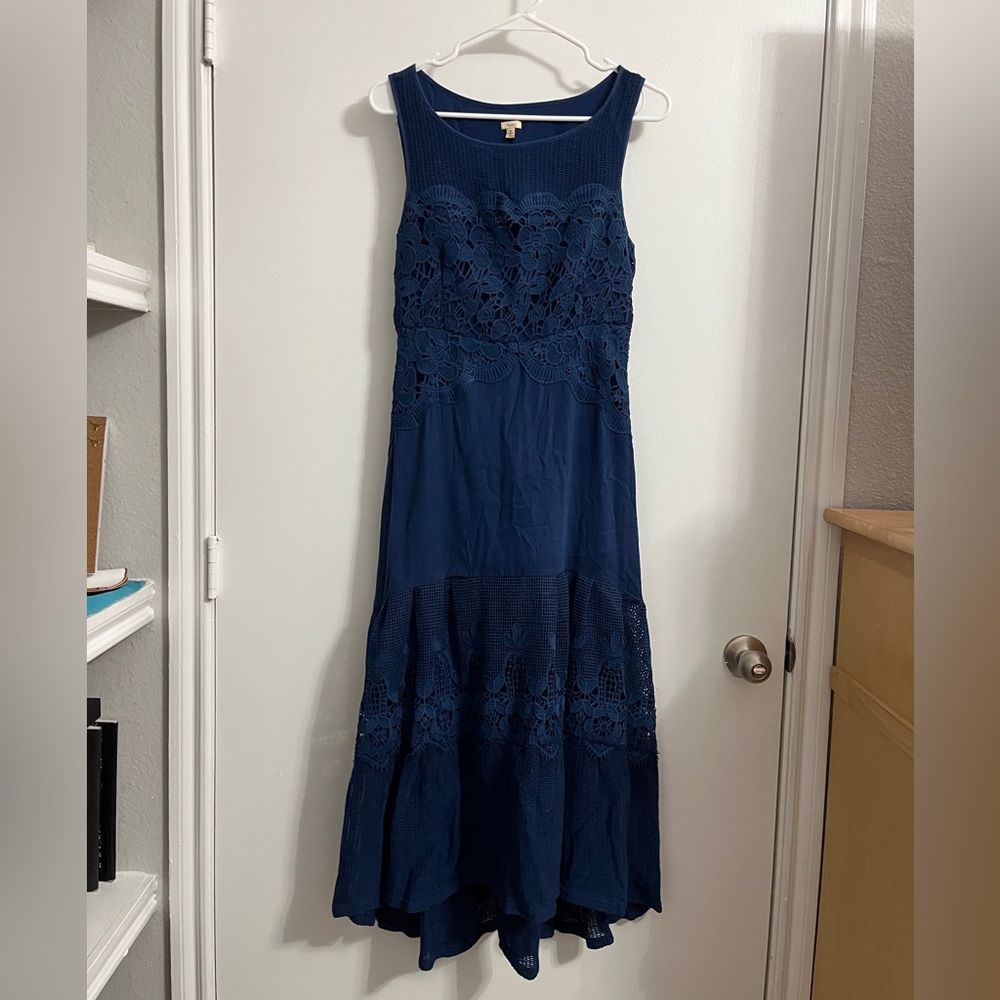 Blue Reba Stretchy Long Dress size small